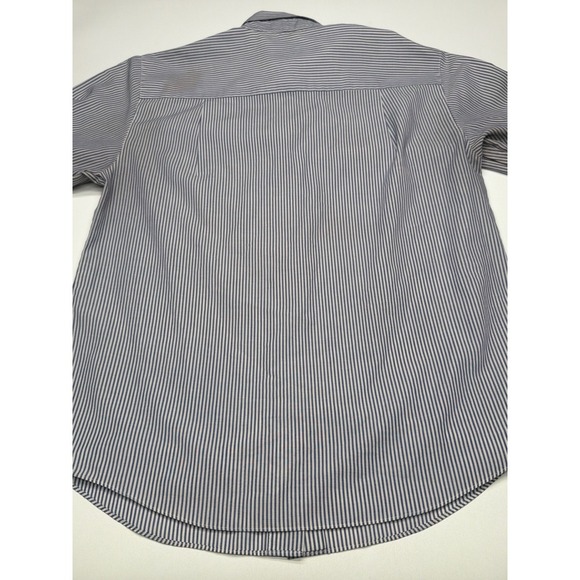 Foxcroft Women's Size 12 Blue & White Striped Wrinkle Free Long Sleeve Shirt - Picture 9 of 10